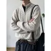 Fotos reales de un suéter cárdigan de estilo cachemir de punto abierto, una chaqueta tejida para pareja, una prenda superior holgada para hombre y una pieza elegante para adolescentes