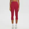 Shorts de yoga transfronterizos de nuevo estilo cepillado, de cintura alta, adelgazantes, atléticos, de longitud 7/8, para correr, fitness y yoga, para mujer