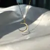 Fabricantes de colares simples de lua para clavícula transfronteiriços Europa e Estados Unidos fonte spot pingente de colar com banho de ouro 18K