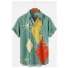 Nuevos estilos de verano para Europa y América: camisas para hombre de talla grande, estilo Hong Kong, con estampados digitales, camisas casuales de manga corta, directamente del fabricante