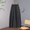 Pantalones anchos de pierna recta color gris hechos a medida con sensación de hielo para mujer, nueva moda coreana de otoño, de cintura alta, corte holgado, favorecedores para figuras petite