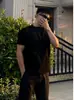 Camiseta Negra Henley de Moda Estilo Americano Transfronteriza para Hombre, Moda de Verano Manga Corta para Deporte y Fitness que Realza los Músculos