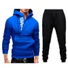 Nuevo Conjunto de Suéter de Terciopelo con Cremallera Lateral, Color de Contraste y Capucha para Hombre
