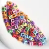 Cuentas de Letras Acrílicas Cuentas de Números Ingleses Cuentas Planas Cuentas Cuadradas DIY Collar de Cuentas Hecho a Mano Llavero Accesorios de Joyería