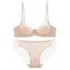 Conjunto de lencería sexy de malla francesa de alta venta en Rusia, fino, con delicado bordado y sujetador suave con aros
