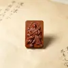 Madeira de Jujuba Trovão Talismã de 46 Peças Zhao Gongming Grande Imperador Zhenwu Brinquedo Cultural de Madeira Pingente Esculpido Exquisitamente Amuleto Corda de Usar Envio