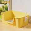 Caixa de Areia para Gatos Extra Grande, Anti-respingo, Semi-fechada, Anti-odor, Estilo Aberto Nova Caixa de Areia para Gatos, Vaso Sanitário para Pets, Caixa de Areia Extra Grande