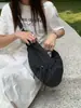 Bolsa Croissant Estilo Coreano Ins, Bolsa de Lona de Grande Capacidade, Bolsa de Nylon Plissada Xadrez Estilo Preguiçoso, Bolsa de Ombro Transversal para o Dia a Dia