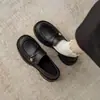 Sapatos Mary Jane estilo faculdade para mulheres, nova coleção primavera/outono 2026, bico fino, versáteis, mocassins de sola grossa
