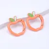 Llavero de Cuentas con Cierre de Resorte de Manzana Colorida Pintada, Llavero Hecho a Mano con Goteo de Aceite, Anillo de Resorte Abierto DIY, Joyería al por Mayor en Stock