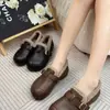 Sapatos Birkenstock femininos planos de calçar rápido com pelo, novo estilo de inverno 2026, populares e quentes, sapatos casuais de algodão para uso ao ar livre