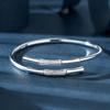 Pulsera de Bambú con Cruz de Nuevo Estilo para Mujer, Estilo Chino, Bambú Simbolizando la Paz, Chapada en Plata Pura 999, Pulsera Abierta, Regalo para Novia