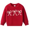 Coleção de Férias Shein para Bebês e Crianças Pequenas Outono/Inverno 2026: Camiseta Base de Malha com Laço Feita à Mão para Meninas Pequenas