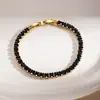 Pulsera transfronteriza personalizada de circonita de colores, estilo de lujo ligero, estilo simple europeo y americano, diseño de nicho, exquisito accesorio para la mano