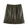 INS estilo europeo y americano transfronterizo 2026 nueva moda elegante falda midi de doble capa con volantes y cintura elástica para mujer