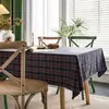 Mantel Espeso para Decoración de Mesa de Comedor, Mantel Artístico de Algodón y Lino a Cuadros Rojos Redondo para Festival, A Prueba de Polvo, Venta al por Mayor en Stock