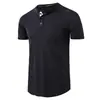 Camiseta de Manga Corta Henry Clásica Waffle de Cuello Redondo para Hombre Europea y Americana, Camiseta Básica Raglán de Exportación Transfronteriza