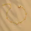 Pulseira de Aço Inoxidável Estrela Zircônia Luxuosa de Alta Qualidade Titânio Galvanizado Cor Dourada Não Desbota Joia Feminina Toque de Luxo