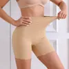 Shorts de seguridad de verano para mujer talla grande, hechos de seda helada, de cintura alta, finos, control de abdomen, no se enrollan, diseño de pierna recta, anti-exposición, sin costuras