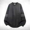 Sudadera para hombre, estilo primavera y otoño, cuello redondo sin capucha, manga larga, top versátil casual holgado, ropa para hombre sin capucha