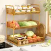 Estante de Almacenamiento de Cesta para Verduras en Encimera de Cocina para Almacenamiento de Verduras Cesta para Frutas Verduras Cebolletas Jengibre Ajo Plato de Almacenamiento Artefacto de Almacenamiento y Organización