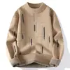 Ventas Directas de Fábrica Venta Caliente Transfronteriza Moda Masculina Personalidad Color Trigo Cuello Medio Alto Suéter Engrosado Tejido Lana