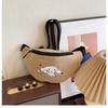 2024 Nuevo Estilo Moda Elegante Combinable Bolso Bandolera Estilo Japonés Lona Estampada de Dibujos Animados Riñonera Sencilla Casual para Mujer