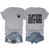 Tendência Transfronteiriça Europeia e Americana Eu e Minha Melhor Amiga Temos Camiseta Elegante de Gola Redonda com Estampa Frente e Verso de Manga Curta