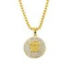 Moda de rua europeia e americana diamante pingente joias retrato dourado masculino hip-hop colar pingente