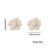 Brincos de Camélia Tridimensional com Zircônia Design Clássico Pétalas Versátil Moda para o Dia a Dia Brincos de Alta Qualidade com Temperamento para Mulheres