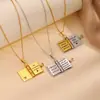 Collar de Acero de Titanio, Popular en Europa y América, Collar con Forma de Libro de Carta de Amor Grabada, Collar con Forma de Sobre de Carta de Amor Abrible, Cadena para Clavícula
