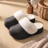 Novas pantufas de algodão com velcro removível para mulheres, com forro de pelúcia para aquecimento, sola grossa para altura extra e frete grátis