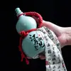 Una Botella de Vino de Cerámica Jin Calabaza Olla de Vino Vintage Tarro de Vino Sellado 500ml Cava Doméstica Tarro para Licores Botella de Vino Vacía
