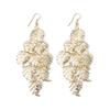 Pendientes exagerados de atmósfera europea y americana, pendientes largos huecos de hoja y corazón, personalidad, estilo frío, pendientes de borla de disco esmerilado