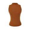 Estilo Coreano Chica Picante Vibe Cuello Alto Sin Mangas Chaleco para Mujer Principios de Otoño Adelgazante Manga Larga Cárdigan Moda Conjunto de Dos Piezas