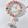 Maré nacional dança do leão pulseira bodhi feminina placa brincar ao redor do dedo flor flutuante suave jade branco raiz bodhi texto contas de brincar pulseira atacado