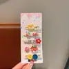 Pinza para el Cabello con Flor y Lazo Estilo Coreano para Niños Pinza de Dibujos Animados con Degradado para Flequillo Pasador para Niña Pinza de Pico de Pato Pinza Lateral Pinza para el Cabello