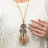 Estilo Étnico Bohemio Retro Hoja Corte Largo Geométrico Cadena para Clavícula Estilo Zen Versátil Cadena Personalizada para Suéter