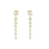 Pendientes de Borla de Perla Europeos y Americanos Pendientes de Acero Inoxidable Pendientes de Acero de Titanio de Gama Alta Ins Joyería Chapada en Oro de 18 Quilates para Mujeres