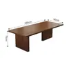 Conjunto criativo de mesa e cadeiras de jantar estilo vintage, totalmente em madeira maciça, mesa longa de madeira natural, bancada, mesa integrada para jantar e estudo em casa