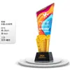 Nuevo Trofeo de Cristal 2025 Trofeo Creativo de Estrella Impreso en 3D Trofeo Personalizado Placa de Trofeo Award Personalizado de Empresa Grabado