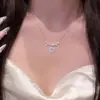 Concha de plata S925 plata de ley nuevo estilo chino exquisito hielo calcedonia natural collar para mujer lujo ligero sensación de alta gama sentido del diseño cadena para el cuello