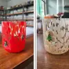 Copos de cera perfumada feitos sob medida da fábrica de origem, design original de alta qualidade, soprados à mão com bolinhas coloridas, copos de vela feitos sob medida