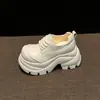 Mocasines de piel para mujer 2026, elegantes, nueva moda de primavera, estilo británico, plataforma, suela gruesa, de altura, versátiles