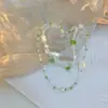 Collar de Cadena para Clavícula con Perlas Barrocas de Forma Especial, Cuentas de Cristal de Doble Capa, Estilo Fresco Mori, Nuevo para Primavera y Verano en Corea del Sur