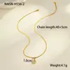 Colar Cruzado Leve de Luxo Colorido com Pingente de Zircônia em Aço Titânio Corrente de Clavícula Minimalista de Nicho em Aço Inoxidável Acessório de Pescoço Banhado a Ouro 18K