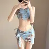 Biquíni Sexy de Moda de Alta Qualidade para Mulheres 2024 Férias Novo Push-Up Dividido Maiô Três Peças Fonte Termal Dividido Não