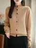 Diseño de Botones en Forma de Corazón, Cuello Semi Alto, Estilo Dulce, Cárdigan de Punto, Agradable al Tacto y Cómodo, Manga Larga, Nuevo Top de Mujer para Primavera y Otoño