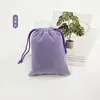 Venta Directa de Fábrica Bolsa de Almacenamiento con Cordón Flocado con Logo Bordado para Joyería y Cosméticos Bolsa de Terciopelo