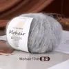 Ovillo de hilo de mohair teñido en degradado de seda para chalecos, suéteres y material de hilo para bebés hechos a mano DIY